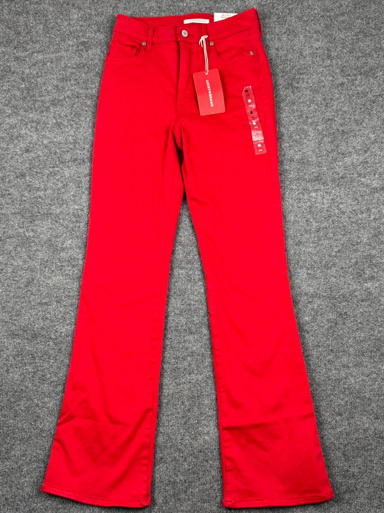 Lucky Brand Uni Fit No. 3 High Rise Boot Jeans Red Women Size 3/27 Nwt Defects